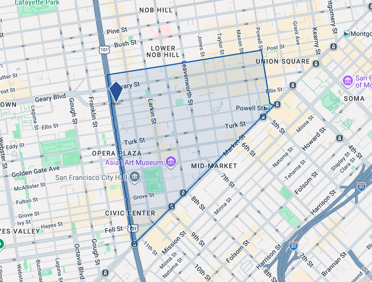 Civic Center / Tenderloin submarket map